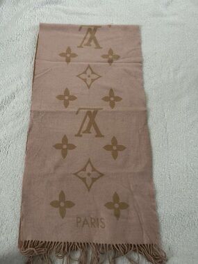 Louis Vuitton Beige and Light Pink Monogram Scarf